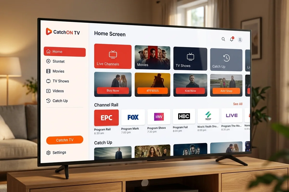 CatchON TV app running on a smart TV