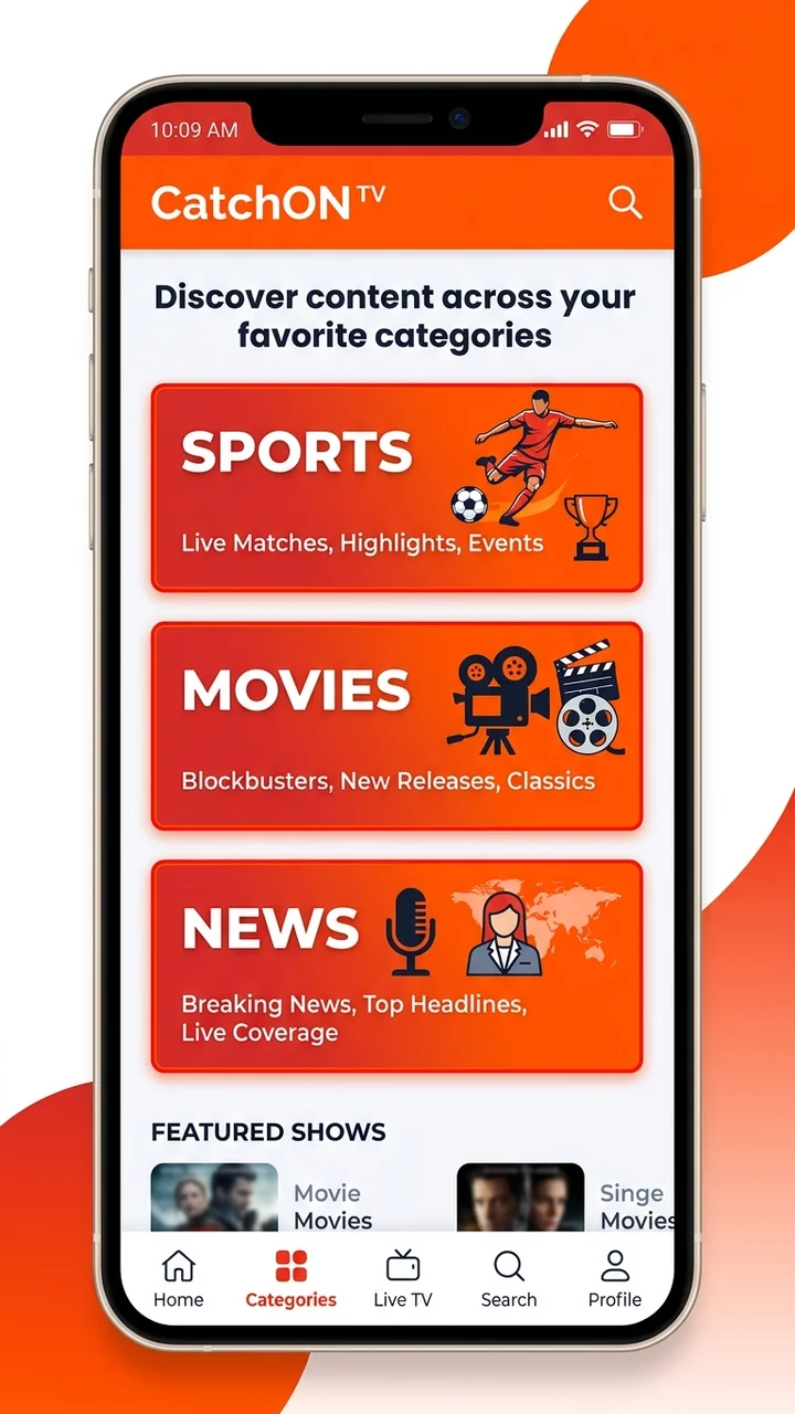 CatchON TV app channel list